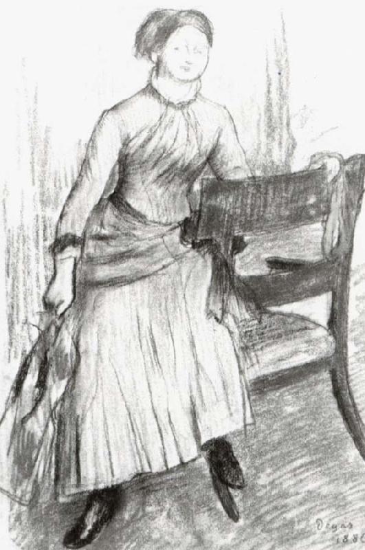 Edgar Degas Study of Helene Rouart sitting on the Arm of a Chair oil painting image